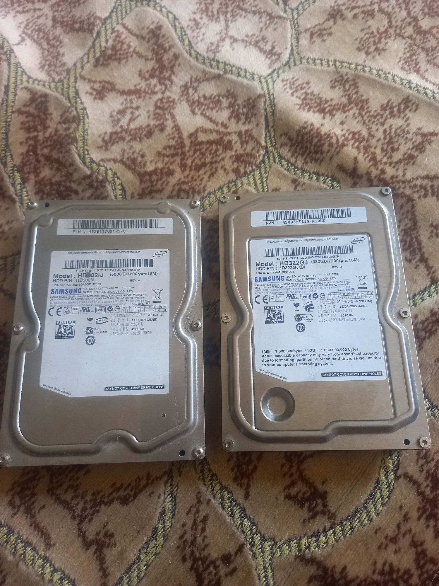 2 жестких диска на компьютер 500/320 гигабайт