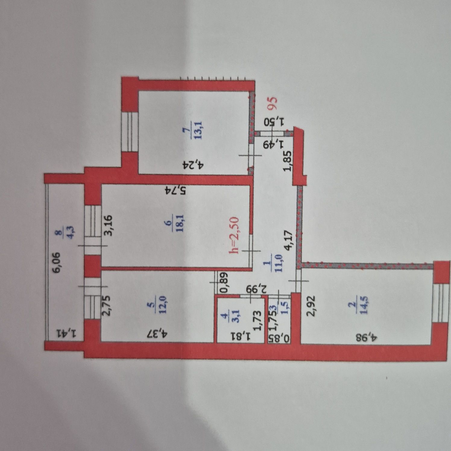Продаётся 3-комнатная квартира районе Зачаганск по ул. М.Монкеулы