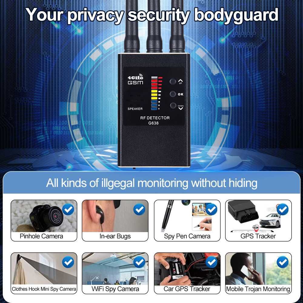 Портативный детектор скрытых устройств G638