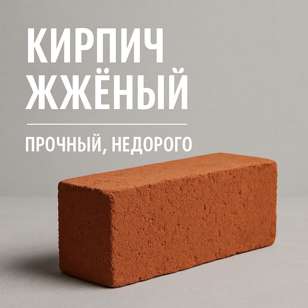 Кирпич жжёный — прочный, недорого