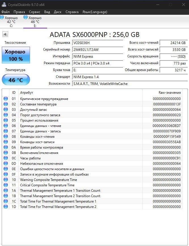 ADATA XPG SX6000 Pro 256GB