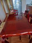 Продам б/у стол с 5 стульями, дерево, размер стола 145×85, цена 50000