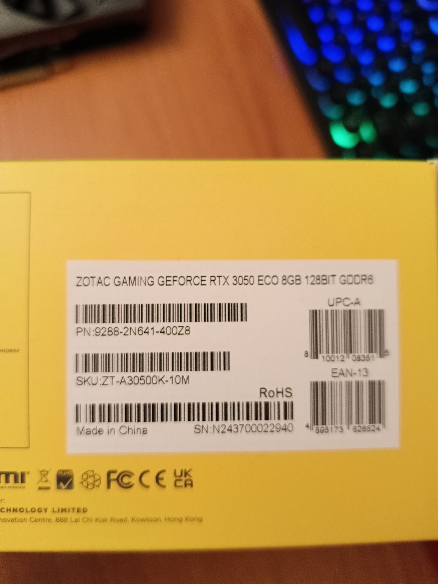 Видеокарта 3050.новая продам