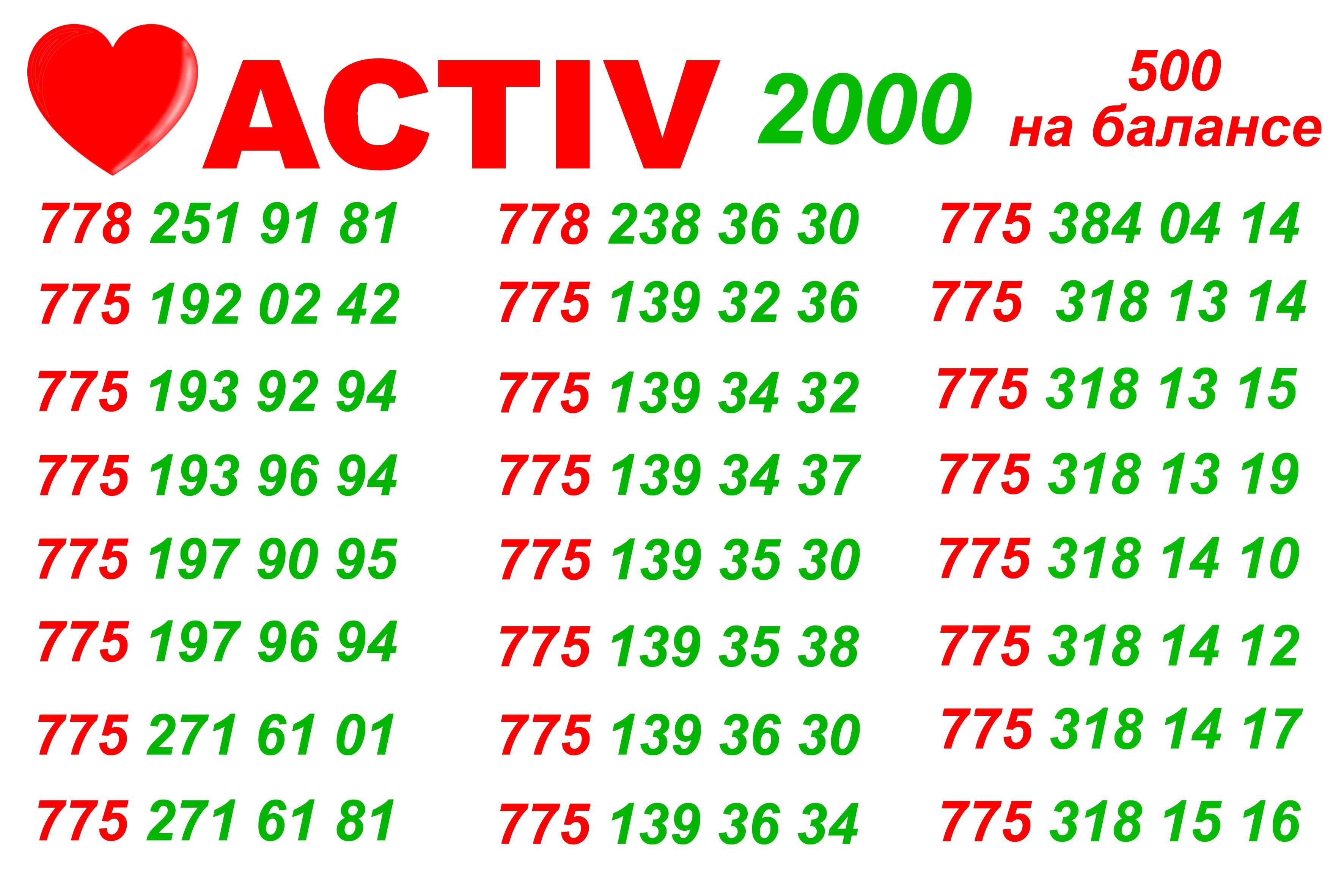 GSM номера. Сим карты Актив и Билайн