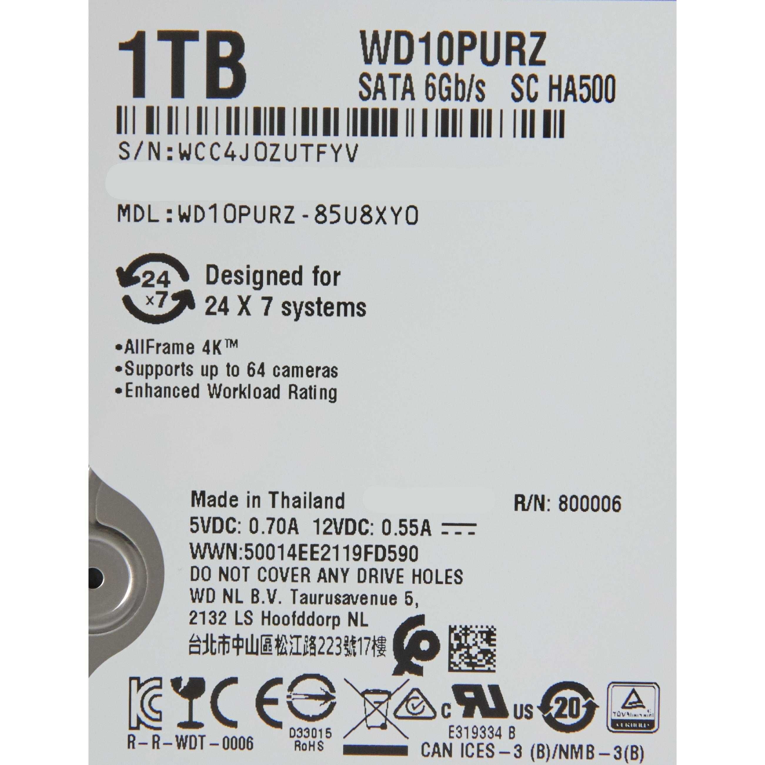 Жесткий Диск Western Digital Purple HDD 1000 Gb