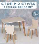 Детский стол и два стула мишки бежевый