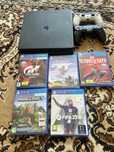 PS4 slim 1tb + 5 игра