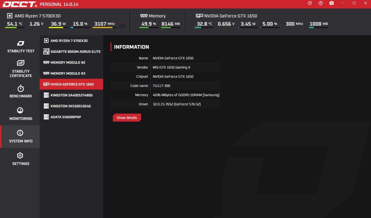 GeForce GTX 1650 MSI 4GB