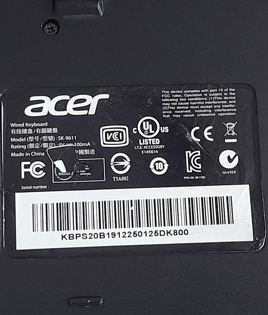 Клавиатура Acer и игровая мышь x-game