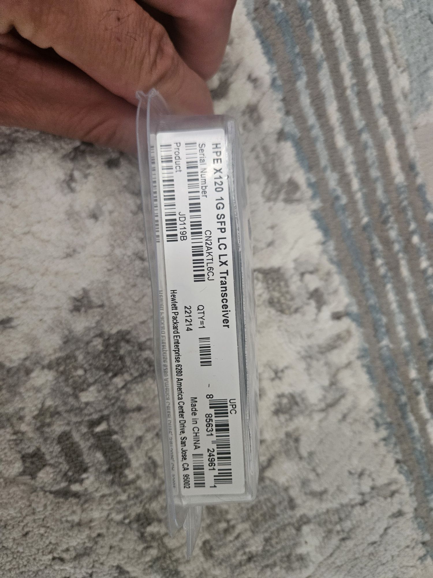 3 шт hpe x120 1g sfp lc lx transceiver