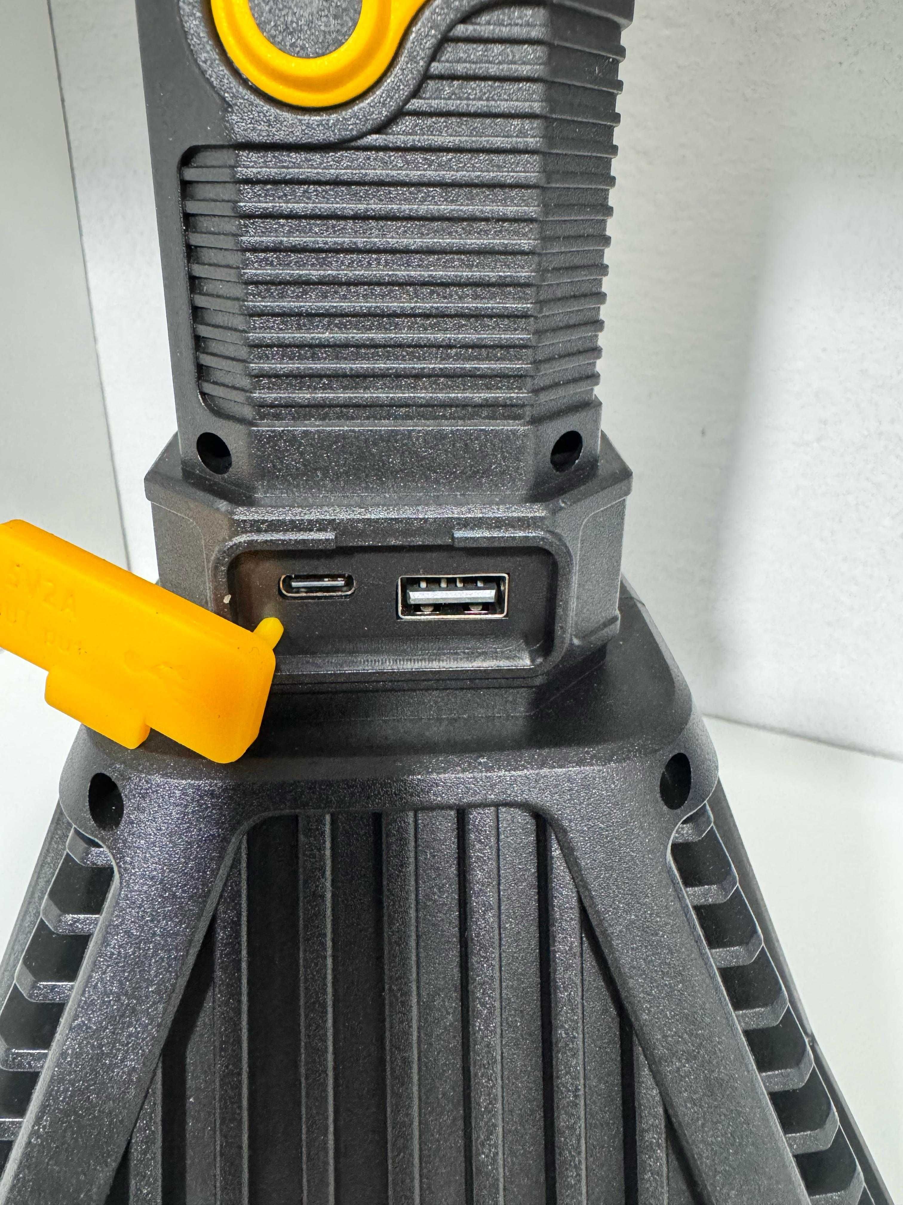 Мощный ручной прожектор мощный кемпинговый фонарь с USB повербанком