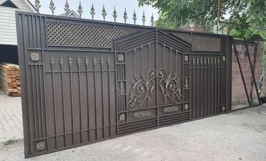 Металлические распашные ворота (откатные), рассрочка. Установка.