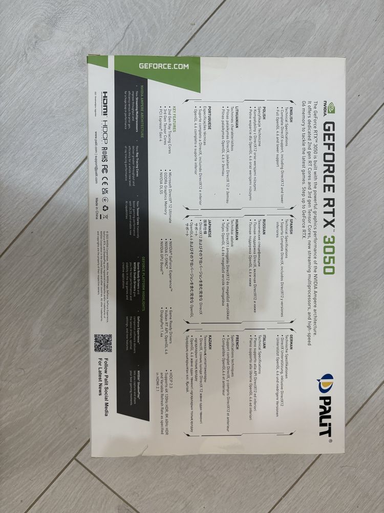 Nvidia Palit Geforce RTX 3050 8GB GDDR6 DUAL