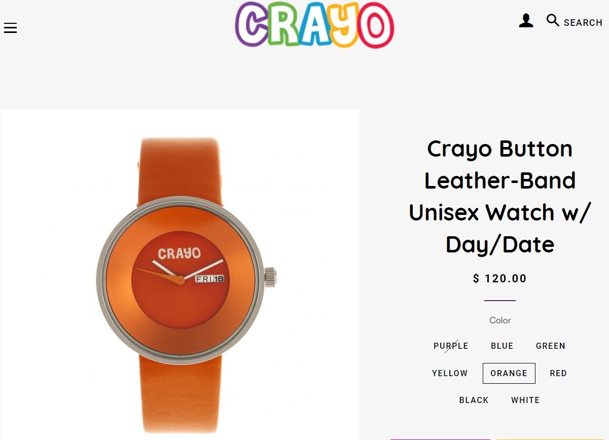 США Новые оранжевые часы датой дня/недели Crayo Можно на подарок Яркие
