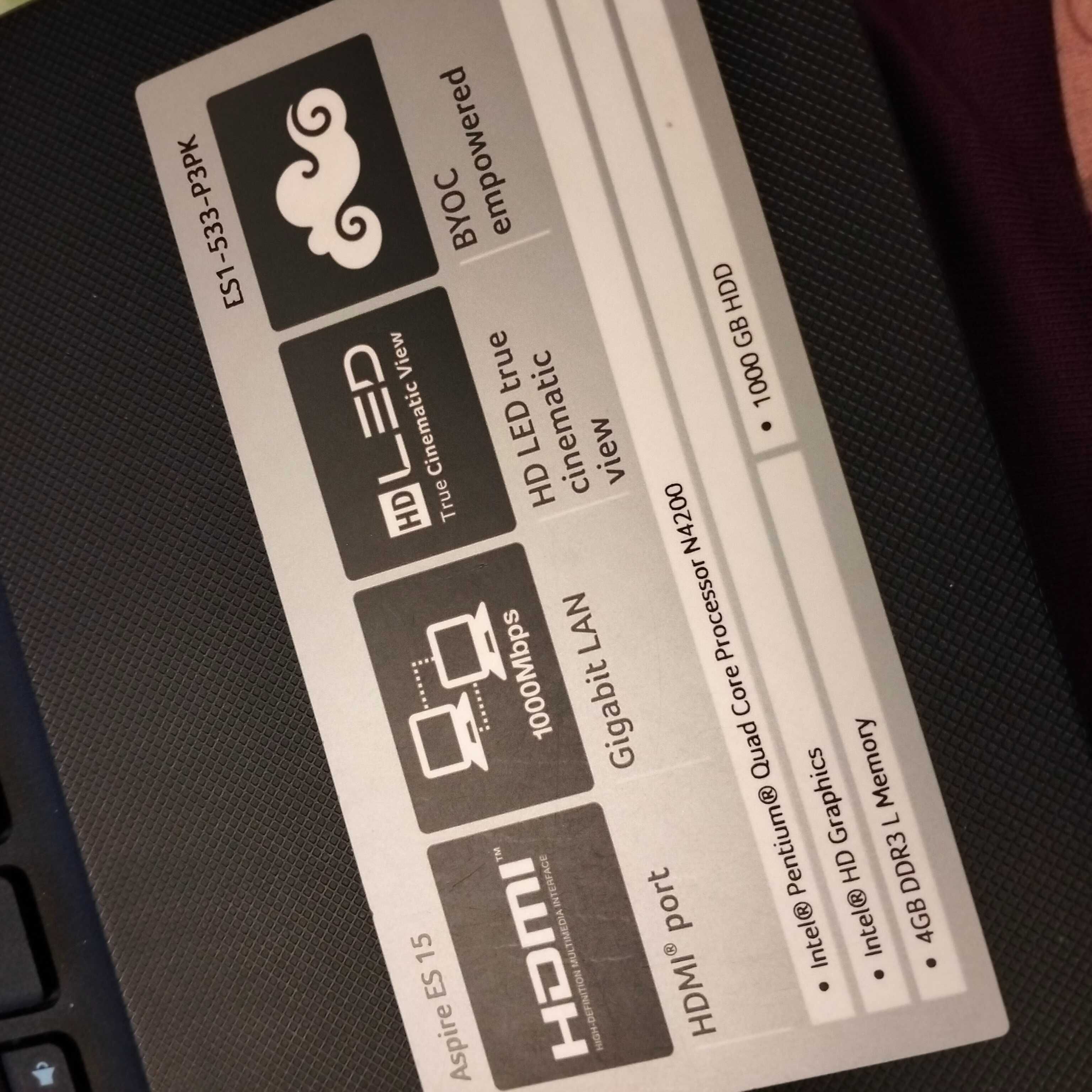 Ноутбук Acer ES1-533-P3PK