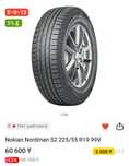 Новые летние шины Nokian 225/55 R19