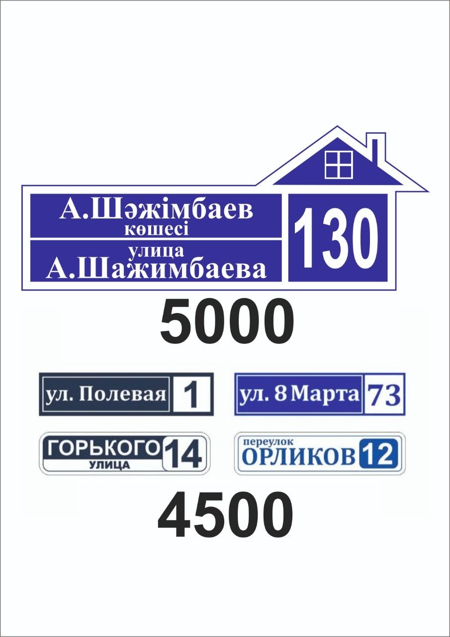 Информационные и адресные таблички,