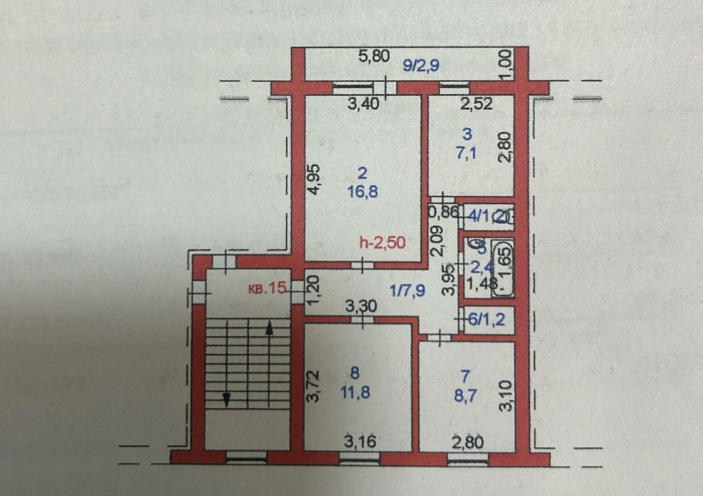 3-х комнатная квартира в центре
