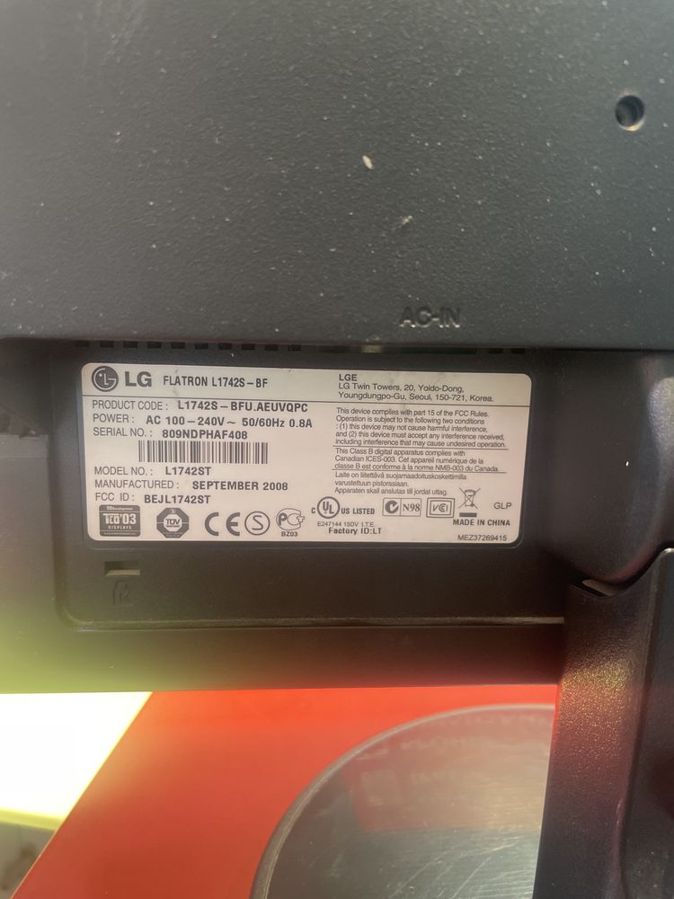 Монитор lg L1742st