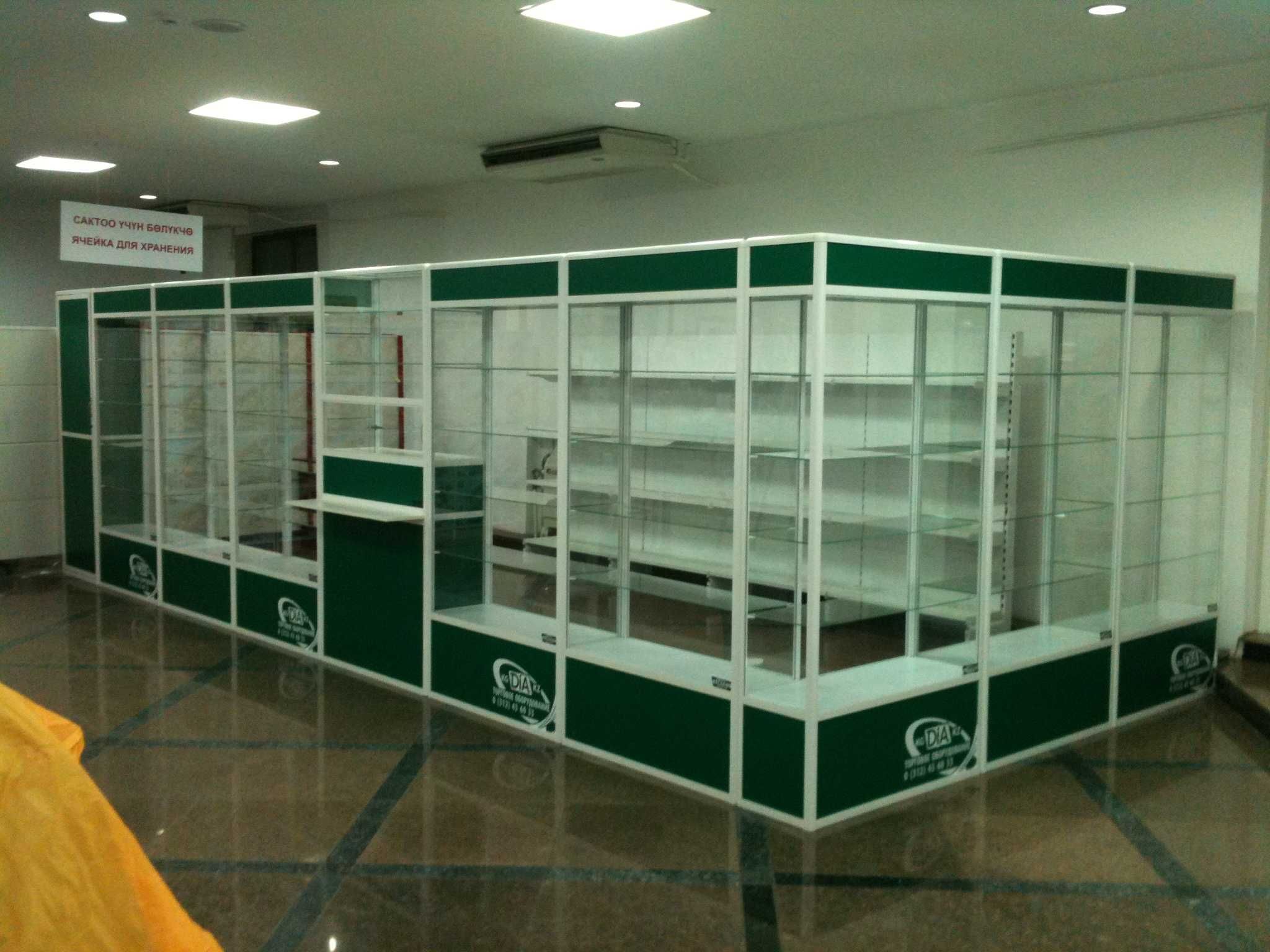Прилавок витрина стеклянная из профиля, оборудование для магазина shvp