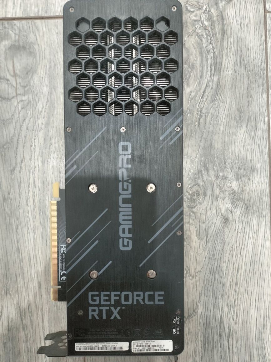 Видеокарта RTX3070 Gamingpro, процессор
