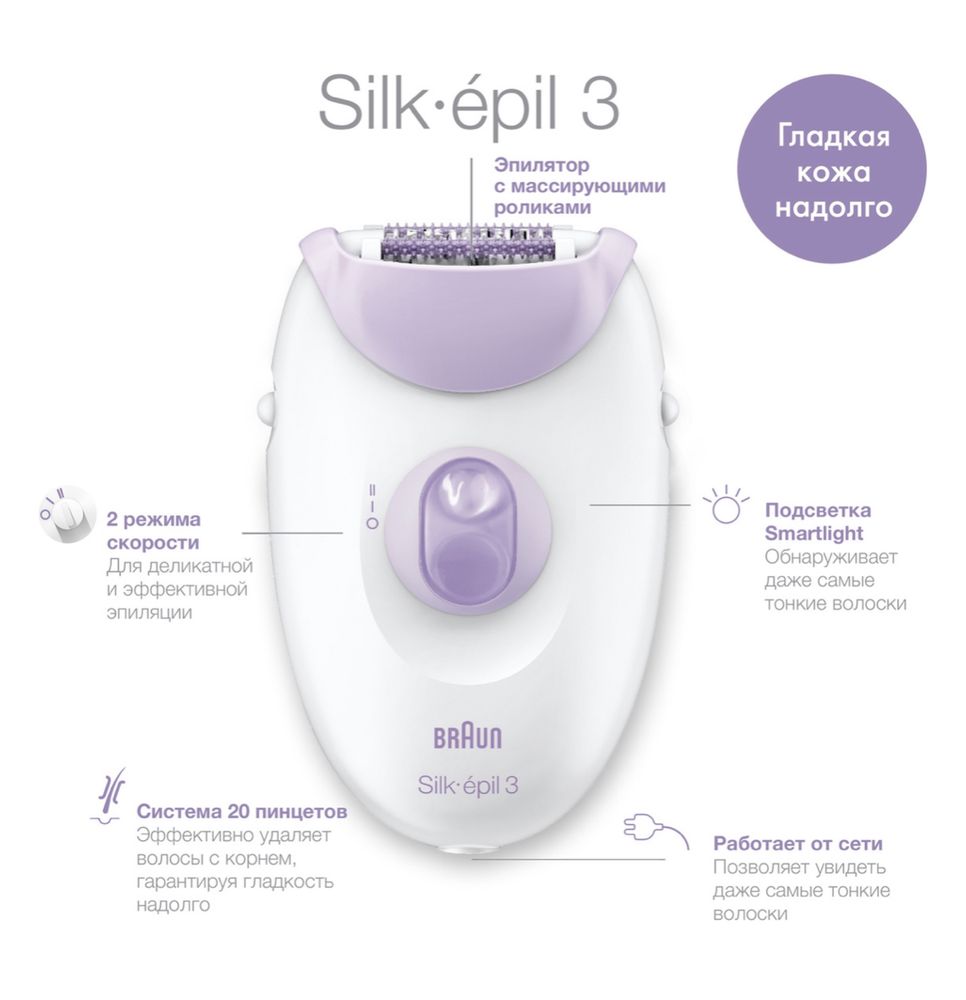 Эпилятор Braun Silk-épil 3 3-170