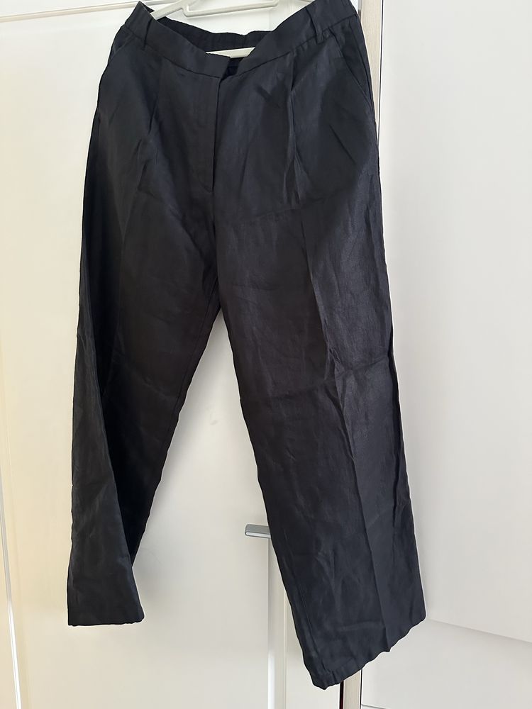 Massimo dutti брюки чёрные лён