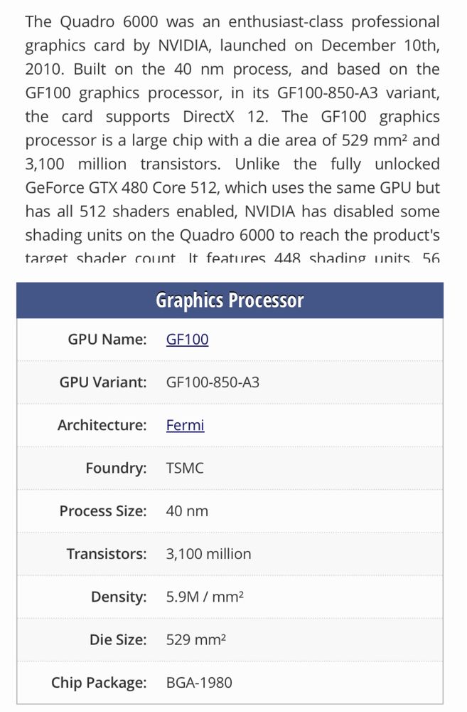 Продам видеокарту Nvidia quadro 6000