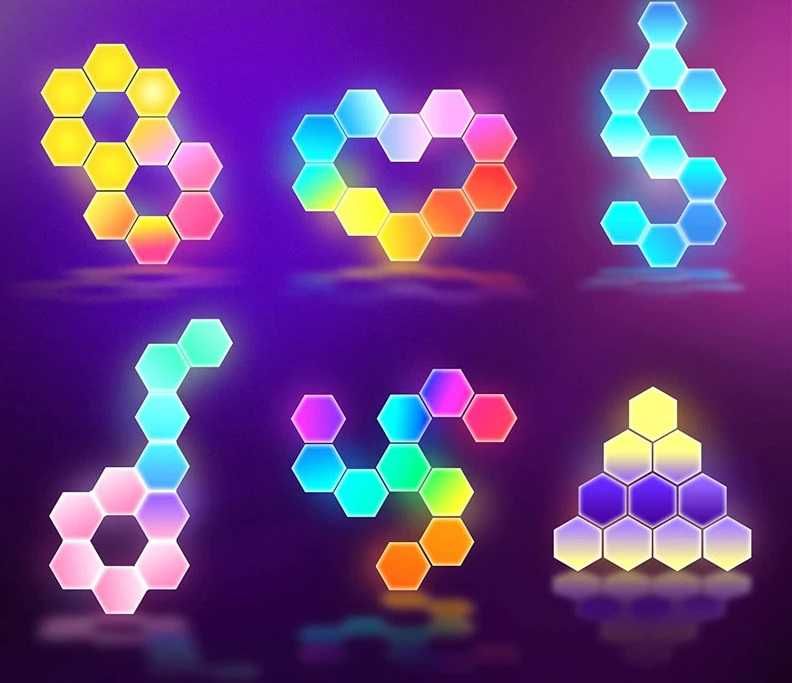 Настенный модульный светильник ( RGB Соты  )
