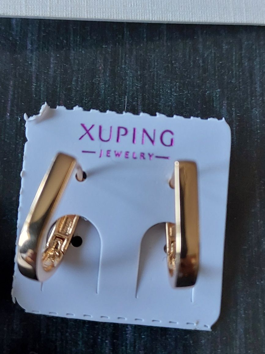Серьги Xuping, под золото, не чернеет