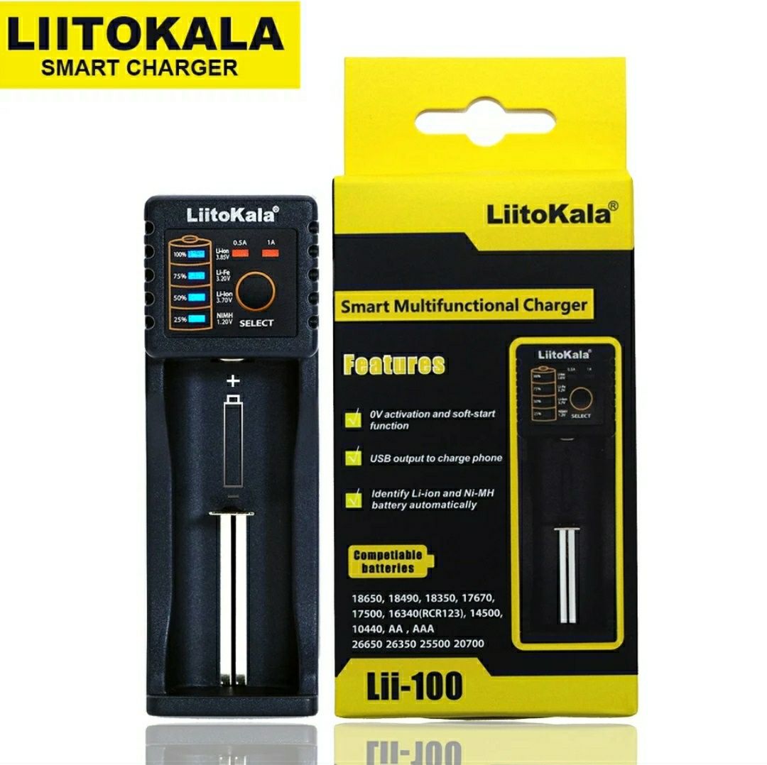 Liitokala Lii-100 умная зарядка для аккумуляторных батареек