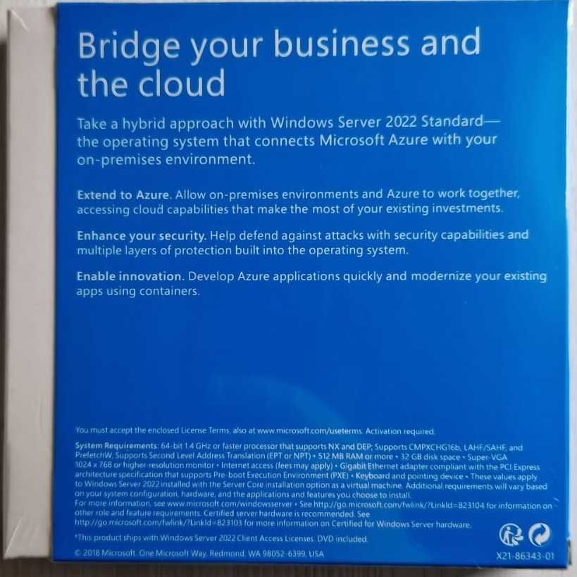 Новый выпуск Windows Server 2022 бессрочный