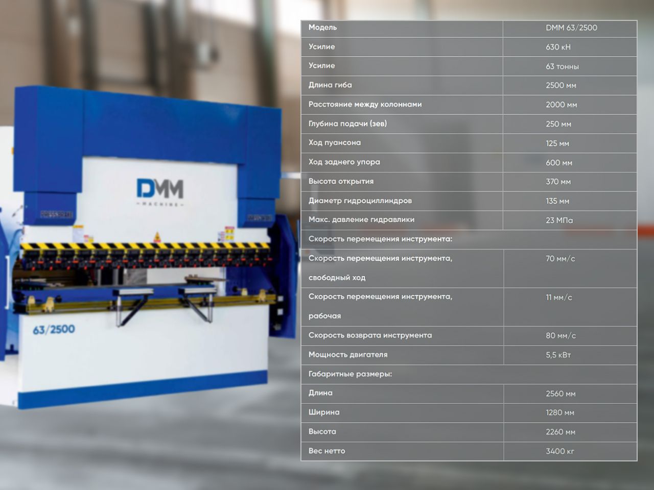 Листогибочный гидравлический пресс DMM 63/2500