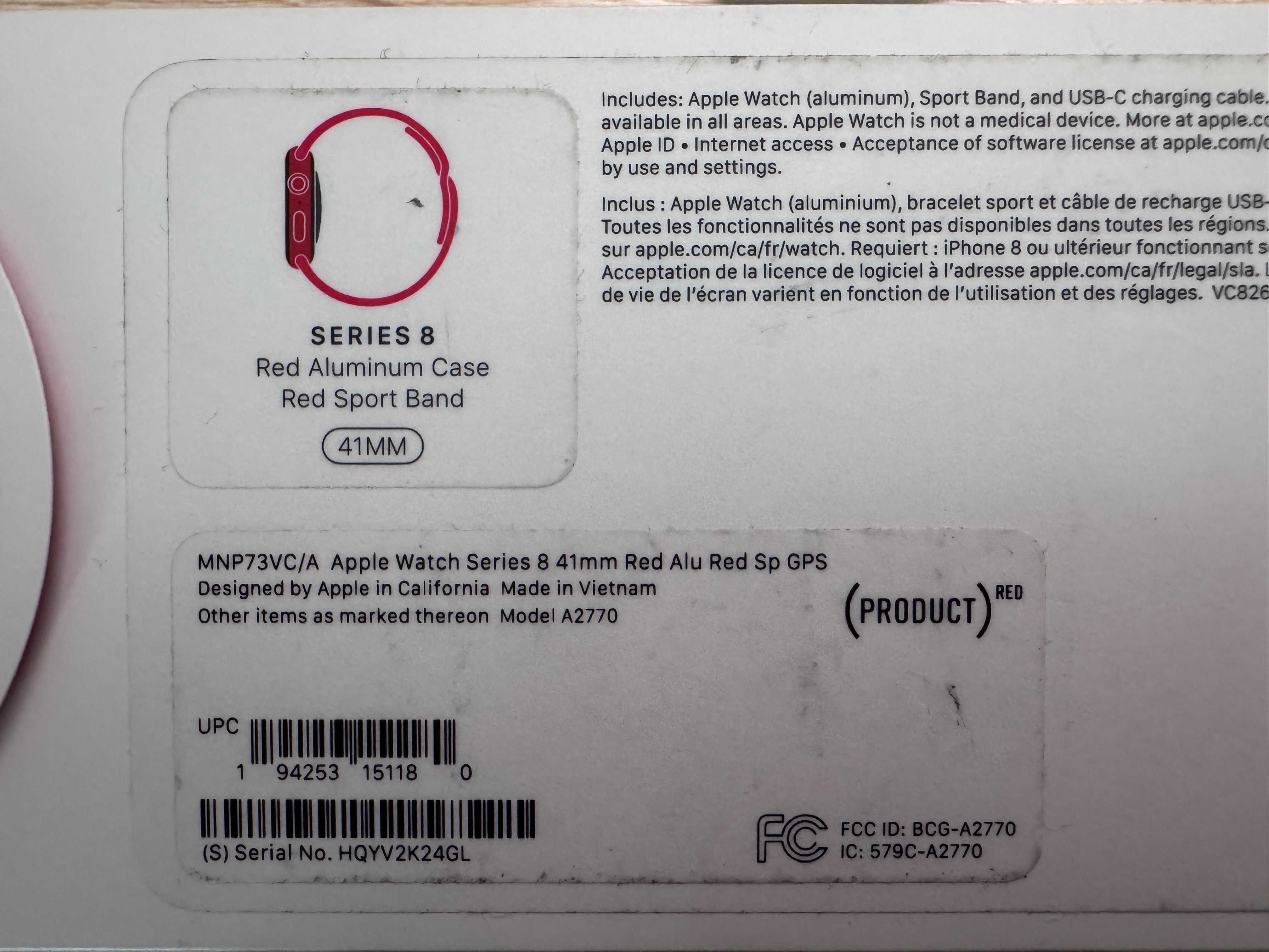Apple Watch 8 series (Red Product, 41мм)