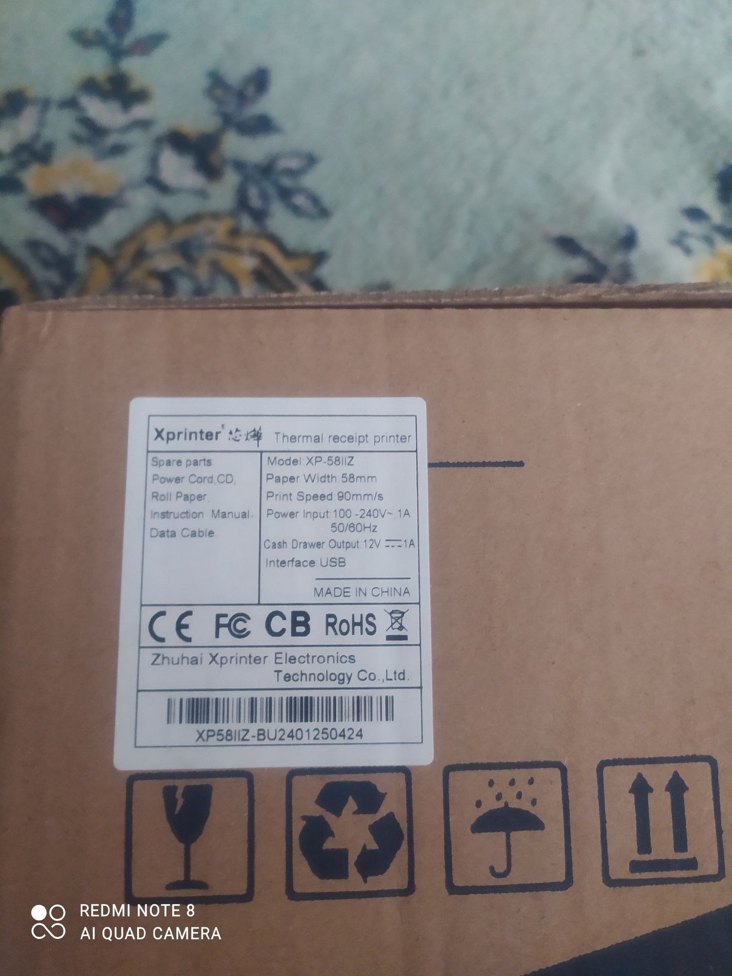 Продам чековый принтер новый xp 58 2Z