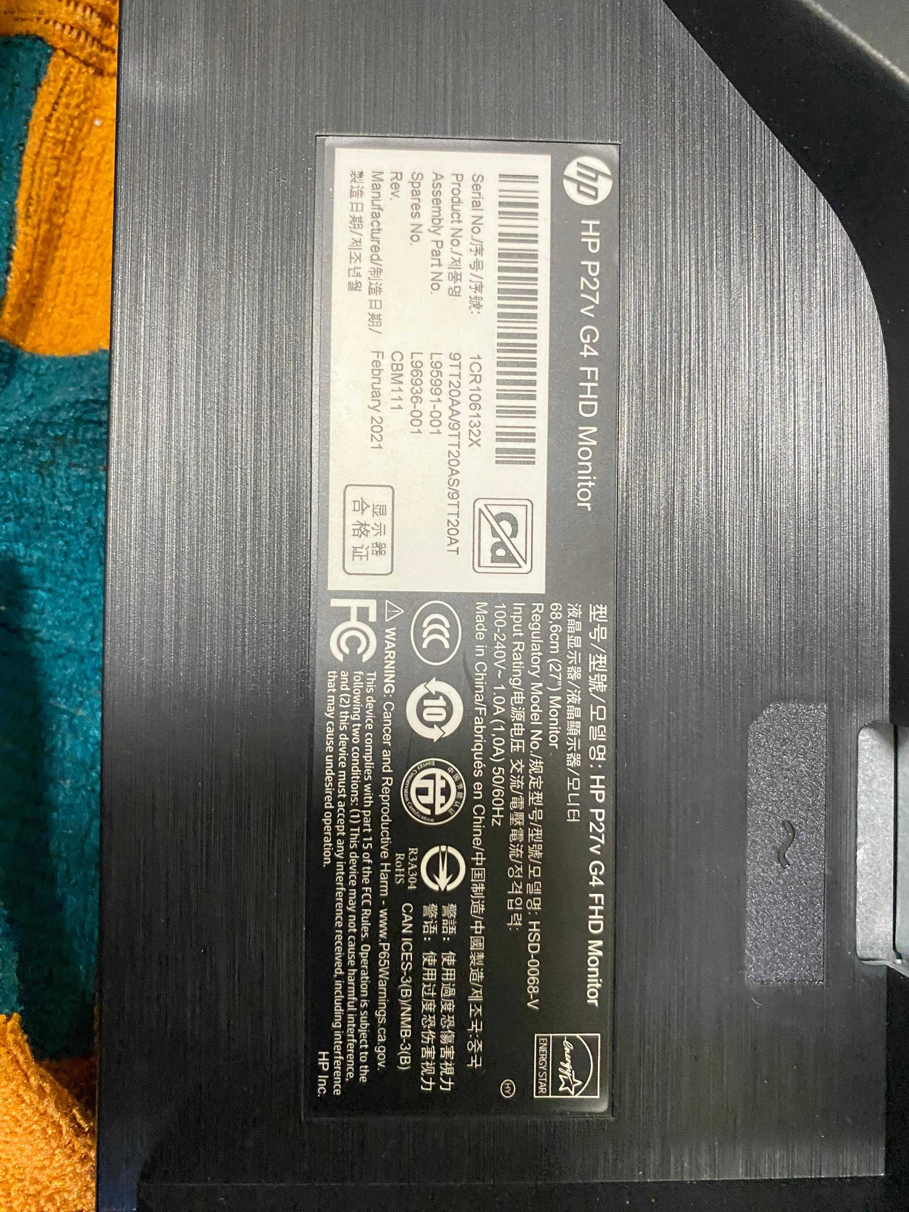 HP P27v G4 FHD Monitor
