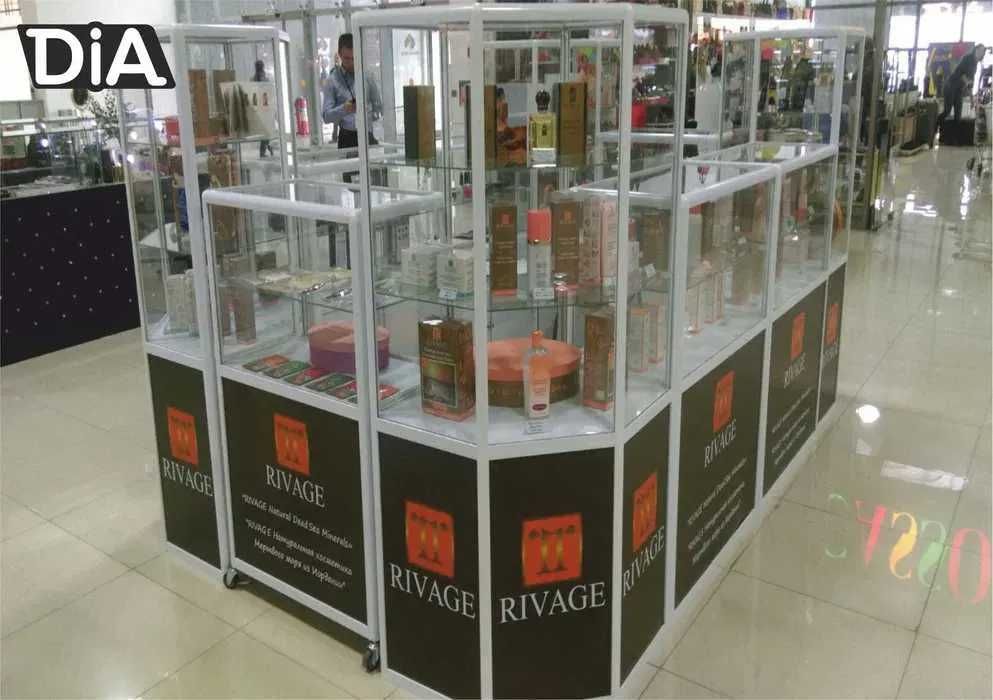 Прилавок витрина стеклянная из профиля, оборудование для магазина tavp