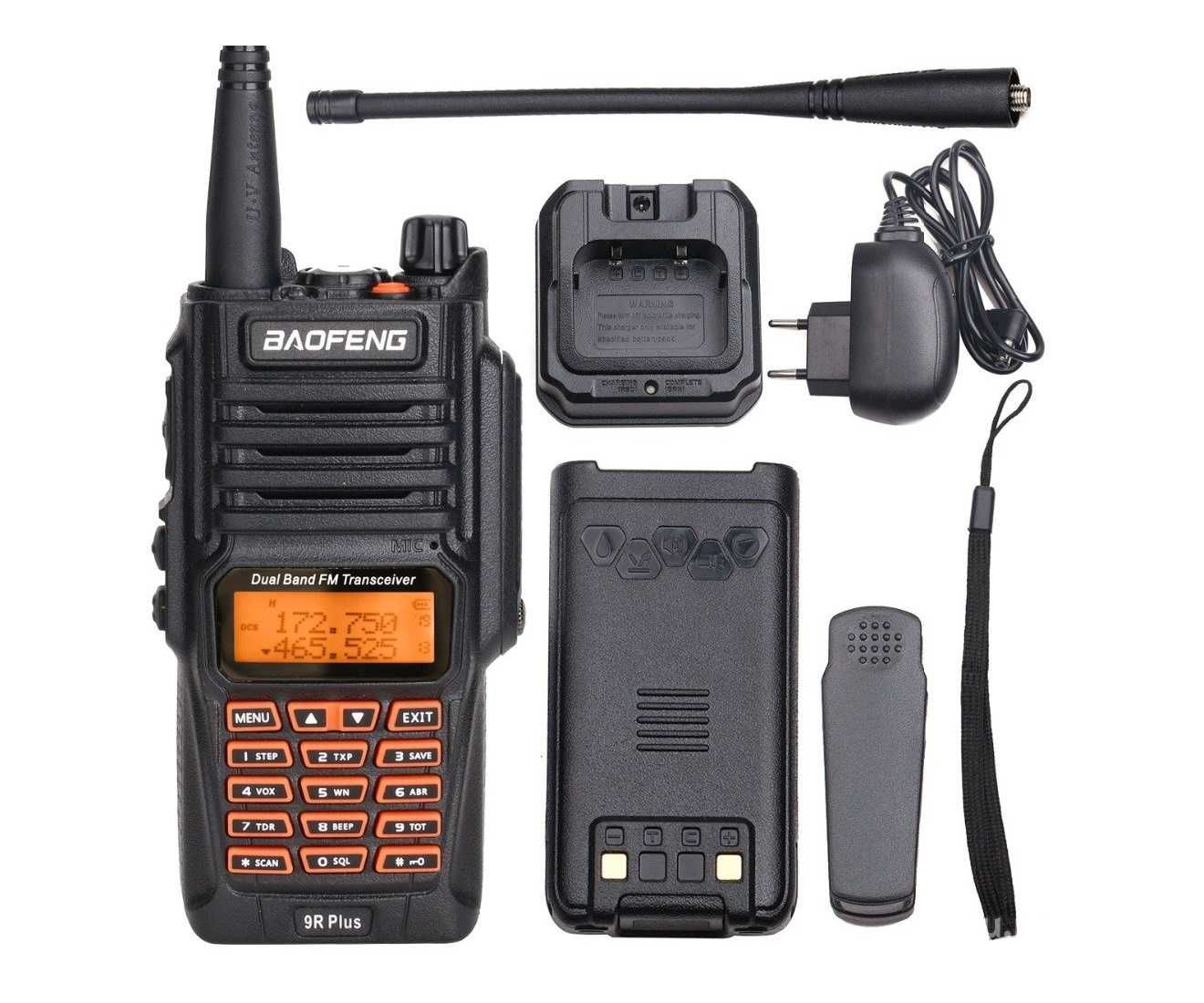 Портативная рация BaoFeng UV-9R Plus, водонепроницаемая, 10 Вт