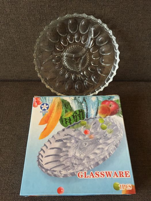Ваза хрустальная с разделителем, Glassware, 23х23 см.