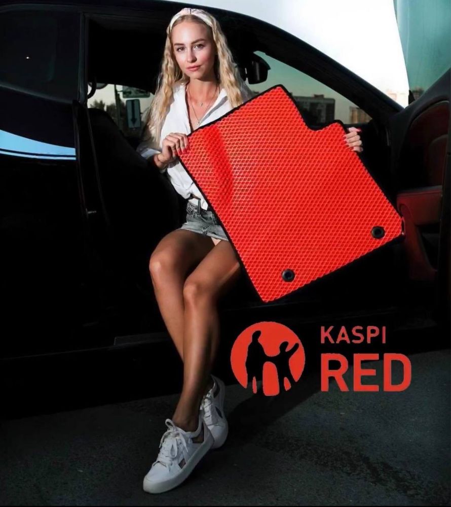 Эва ФОРМОВАНЫЕ ева евро эко 3Д коврики полики автоковрики  kaspi red