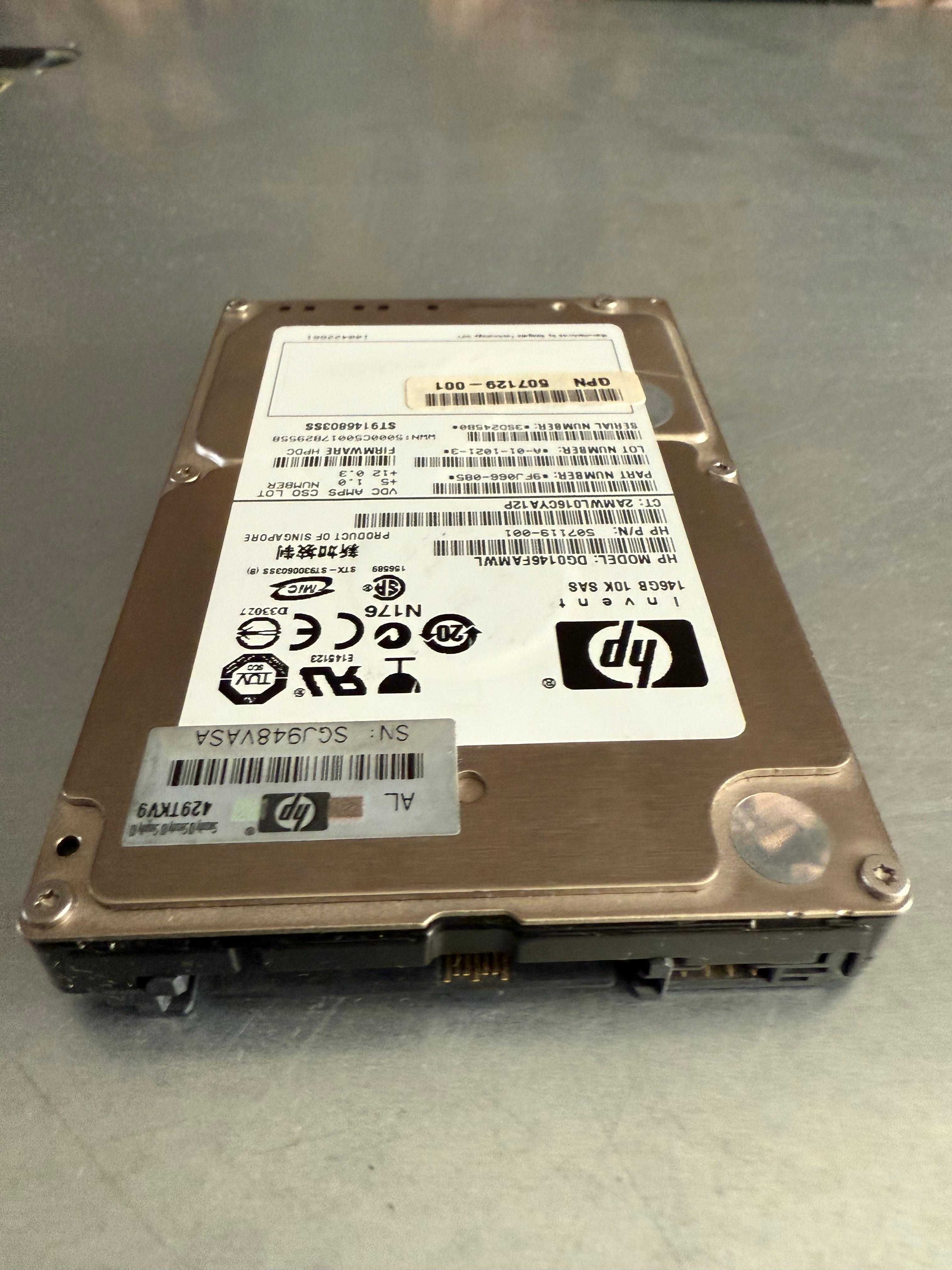Серверный жесткий диск HP 146Gb 10K SAS 2.5" 3000тг.