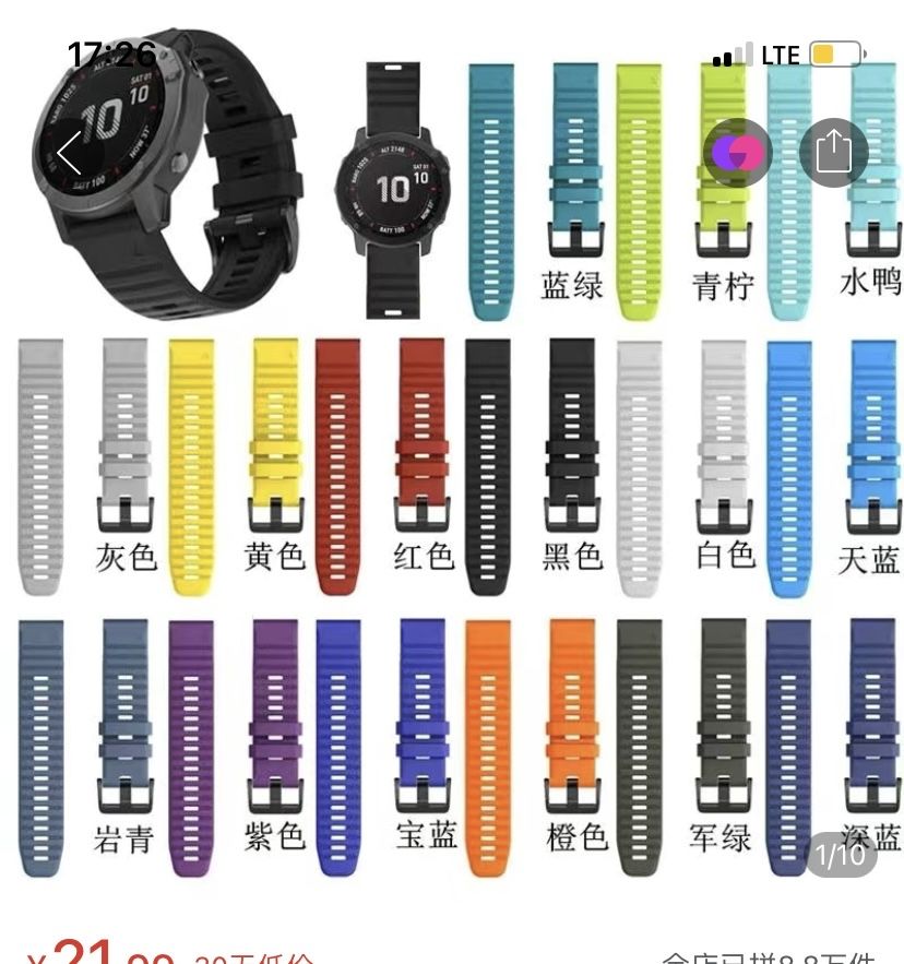 Продам ремешки от Garmin 22mm