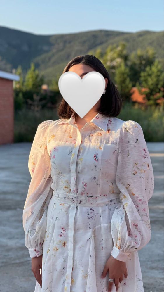 Платье из органзы в рубашечном стиле как новое, надевалось 1 раз
