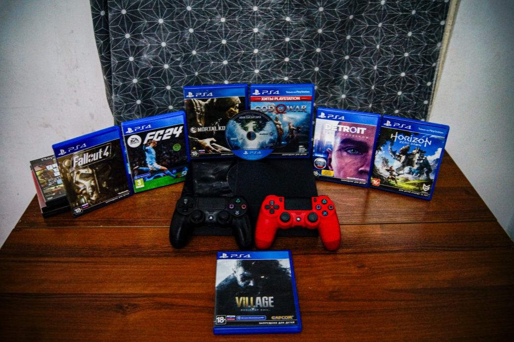 Sony playstation 4 1tb + 25+ игр, 2 джойстика