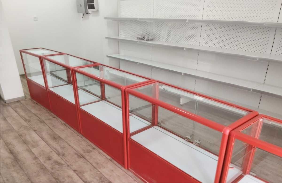 Прилавок витрина стеклянная из профиля, оборудование для магазина tavp