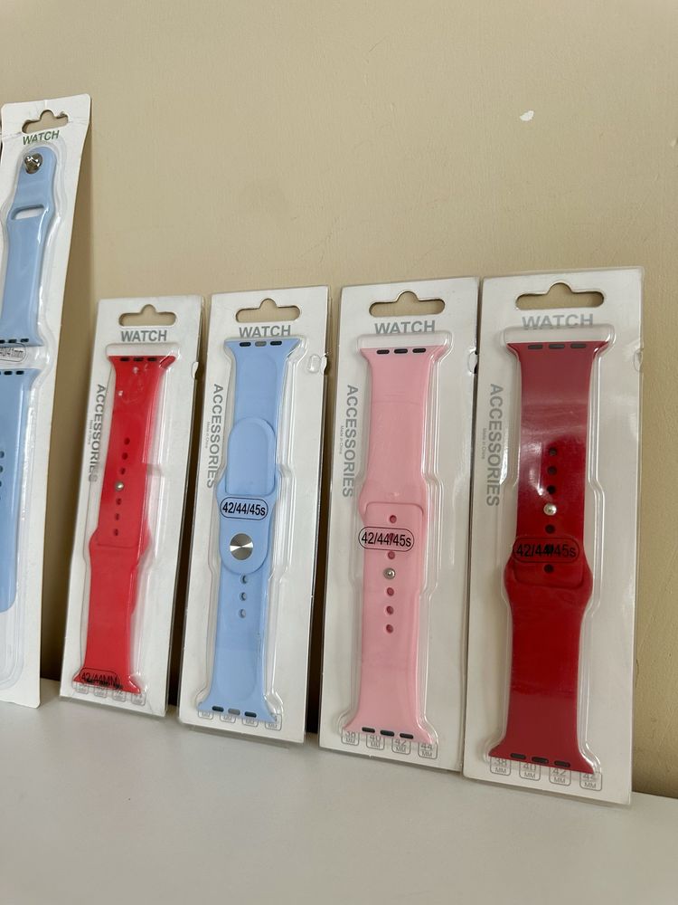 Силиконовые ремешки для часов Apple Watch 38, 40, 41, 42 44, 45, 49mm!