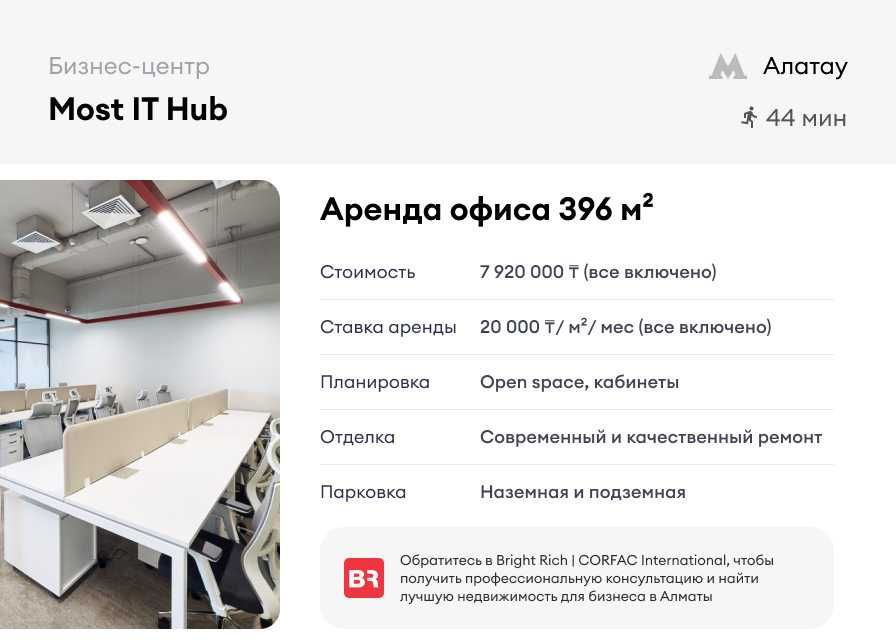 Аренда офиса 396м² - Most IT Hub, все включено