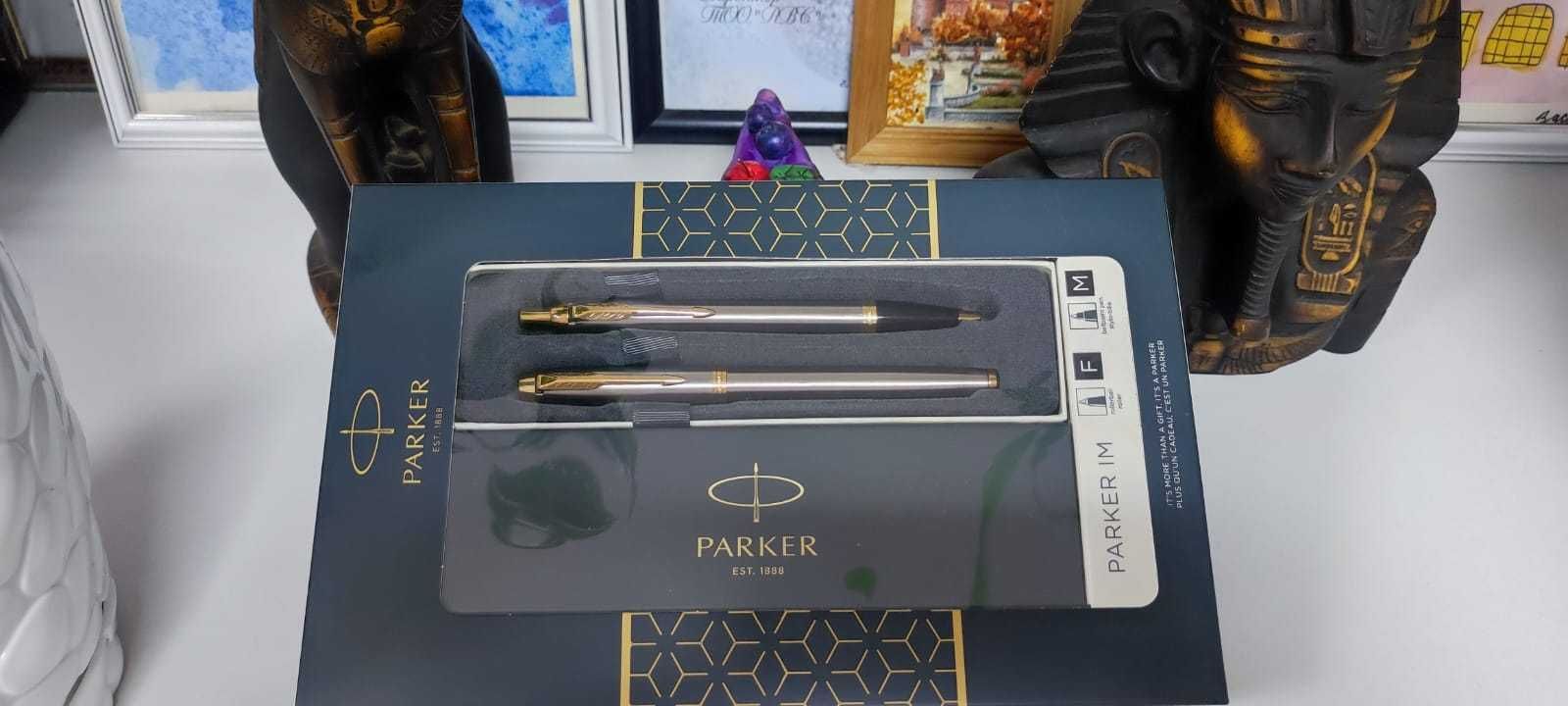 Набор подарочный ручка шариковая и ручка роллерная  Parker