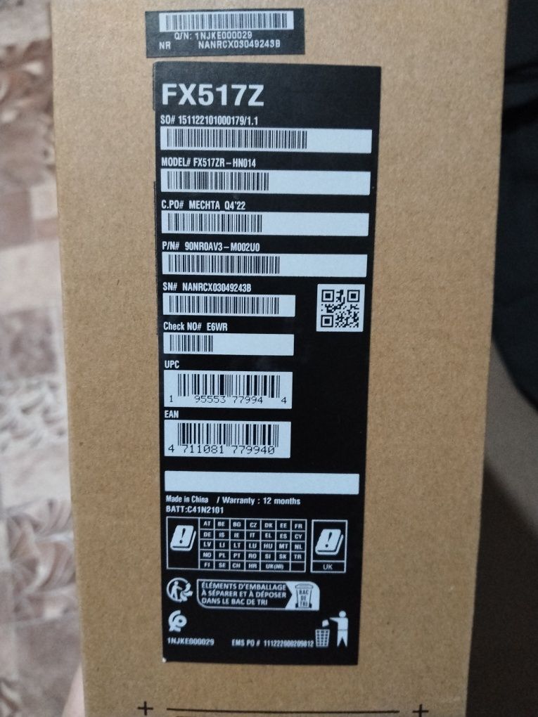 Asus tuf dash f15 fx517z