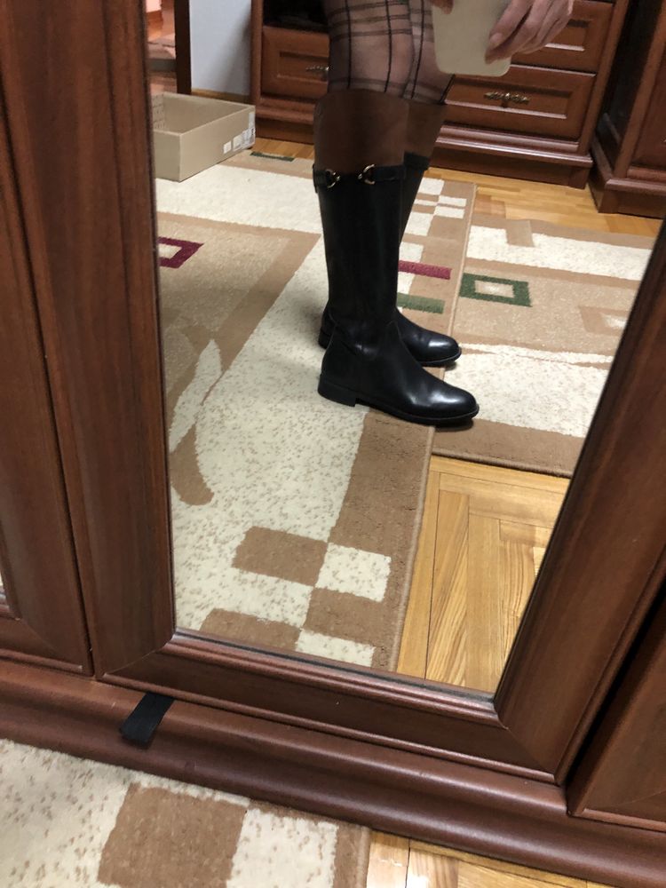 Кожаные демисезонные сапоги Clarks, 37 размер